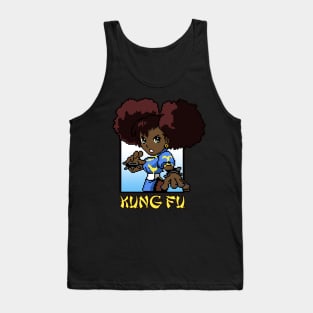 Kawaii Afro Kung Fu Girl Tank Top